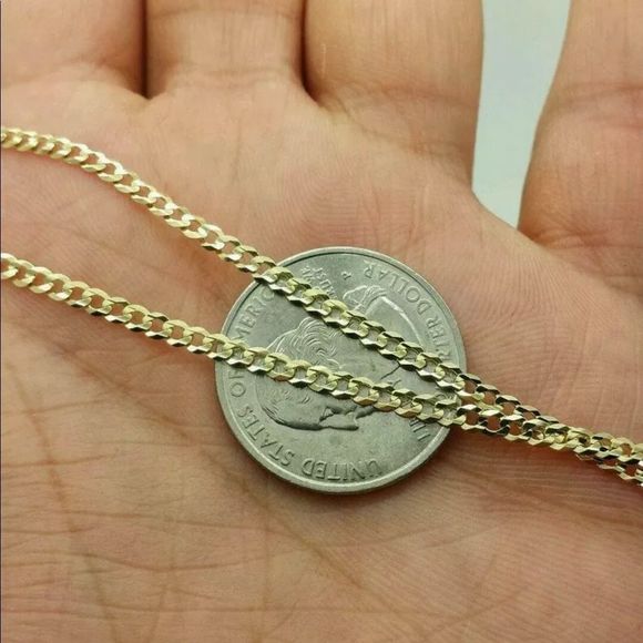NEW Real 10K Gold Cuban Chain 24" Men’s Necklace - Picture 2 of 7